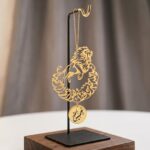 "Lion" Royal Gold-Plated Ornament with Natural Oud Wood - Image 3