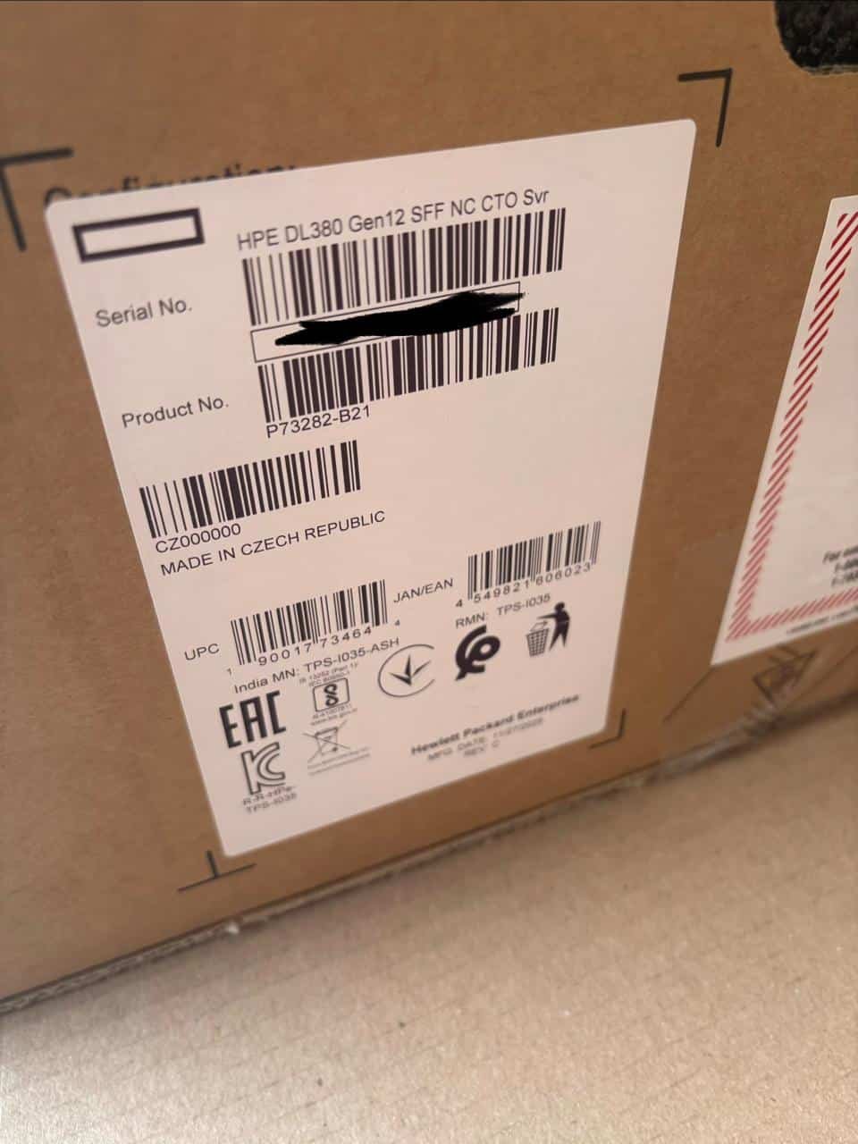 P73282-B21 HPE DL380 Gen 12 SFF NC 1 P Xeon 6515P 32GB